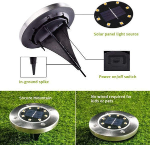 12 LED Solar Ground Lights Outdoor Waterproof