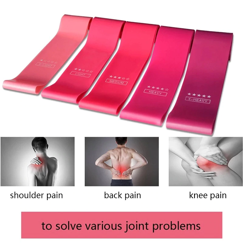 5 Piece Set of Resistance Body Bands with Carry Bag