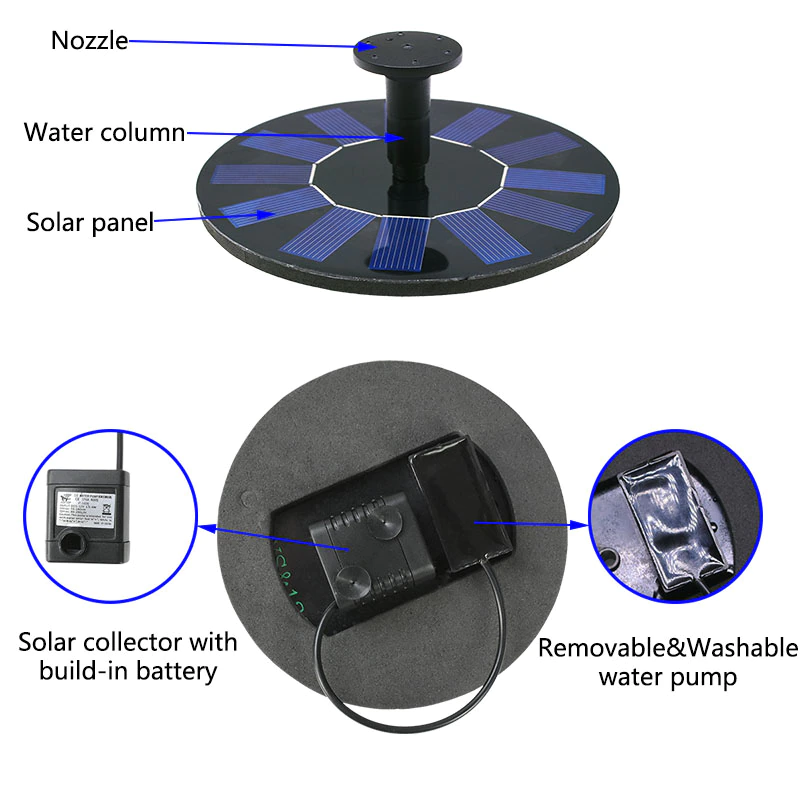 Mini Solar Floating Water Fountain