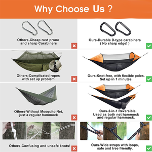 Enclosed Camping Hammock with Mosquito Net 2 Person