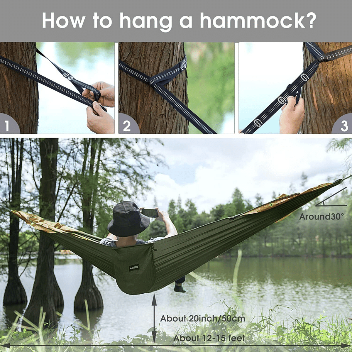 Enclosed Camping Hammock with Mosquito Net 2 Person