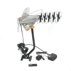 150 Miles Outdoor Digital Amplified HDTV Antenna, Motorized 360° Rotation-Support 2 TVs & Mounting Pole