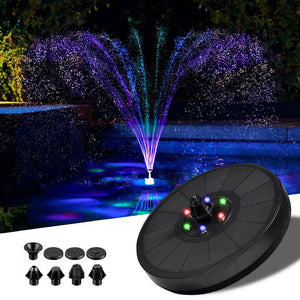 Outdoor Solar Powered Water Fountain With Led Lights