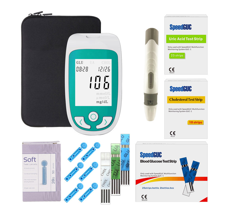 Cholesterol Home Test Kit 3 In 1 Monitor Set