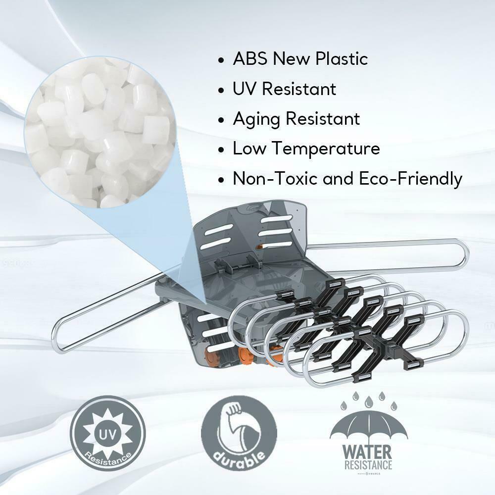 150 Miles Outdoor Digital Amplified HDTV Antenna, Motorized 360° Rotation-Support 2 TVs & Mounting Pole
