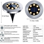 12 LED Solar Ground Lights Outdoor Waterproof