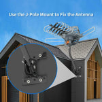 150 Miles Outdoor Digital Amplified HDTV Antenna, Motorized 360° Rotation-Support 2 TVs & Mounting Pole